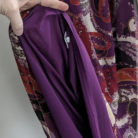 Paisley Bustier Maxi Dress, Plum purple and reds, Women's Size Medium - Picture 8 of 10